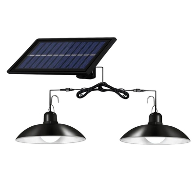 Садовый подвесной светильник на солнечной батарее Olean с 2 лампами, черный-1
