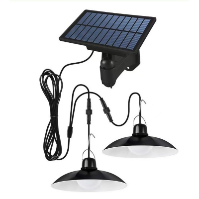 Садовый подвесной светильник на солнечной батарее Olean с 2 лампами, черный-2