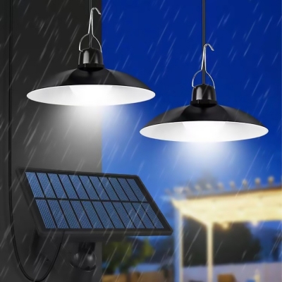 Садовый подвесной светильник на солнечной батарее Olean с 2 лампами, черный-3